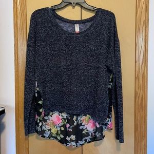 Black Long Sleeve with Floral Back